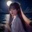 用户夜读派小K头像，女性，夜晚阅读场景，手机屏幕蓝光